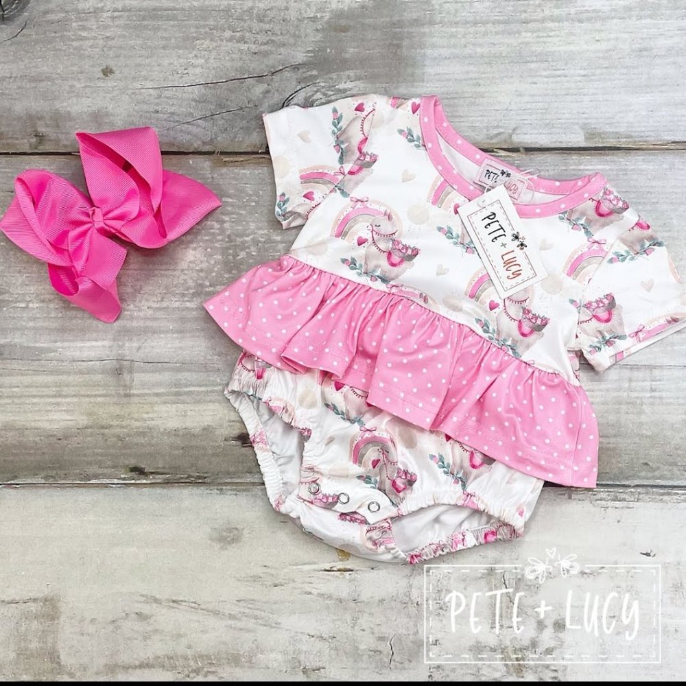 Llama infant romper